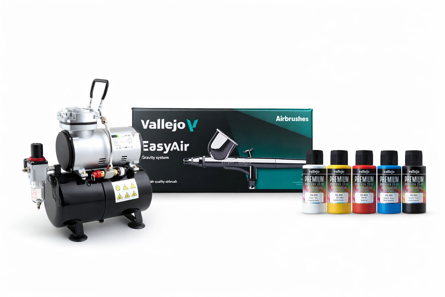 kit de aerografía con aerógrafo, pintura, compresor de aire
